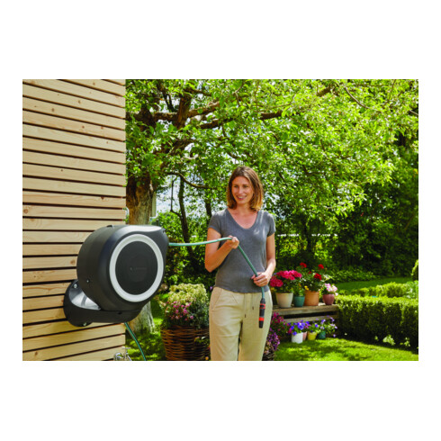 Coffret mural pour tuyau RollUp S GARDENA (blanc) 15 m