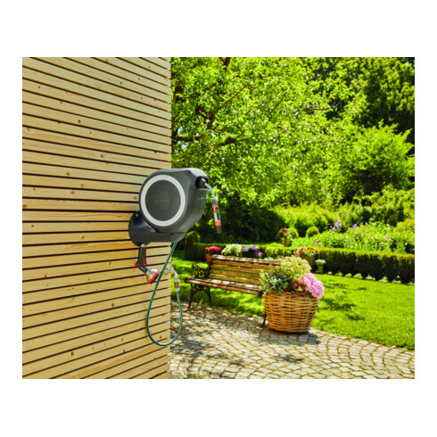 Coffret mural pour tuyau RollUp S GARDENA (blanc) 15 m