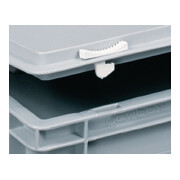 coffret plastique L400xl300xH233 mm PP 1 manche fermoir coulissant gris 20 l-4