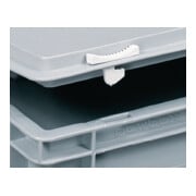 coffret plastique L600xl400xH163 mm PP 1 manche fermoir coulissant gris 33 l-4