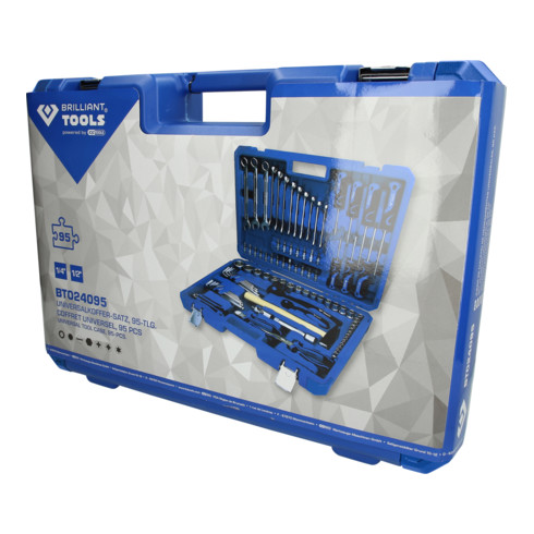Brilliant Tools Jeu d’outils universels 1/4" + 1/2", 95 pièces