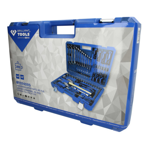Brilliant Tools Jeu d’outils universels 1/4" + 1/2", 95 pièces
