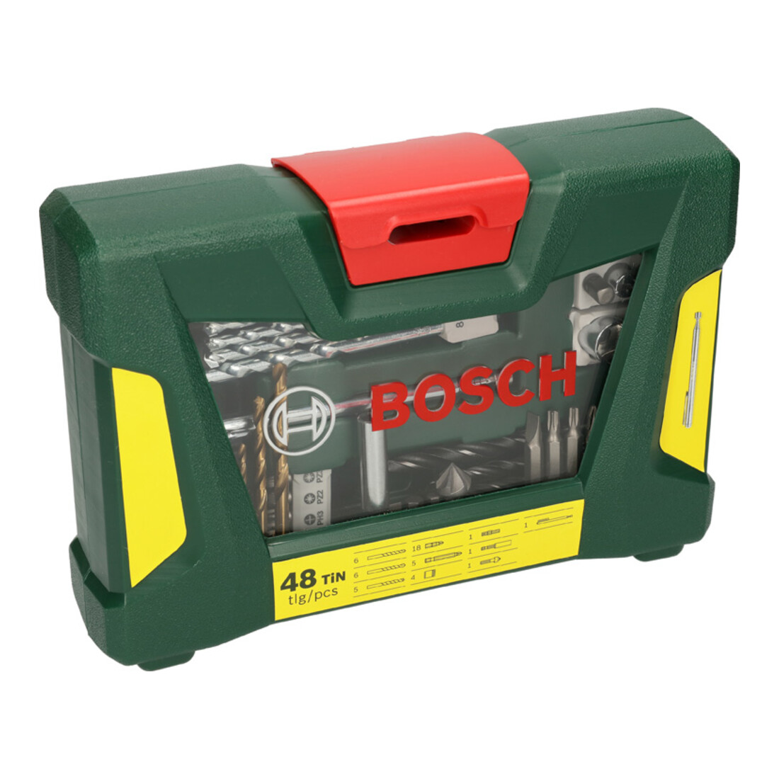 Coffret V-Line 48 pièces de forets et d’embouts TiN avec tige magnétique