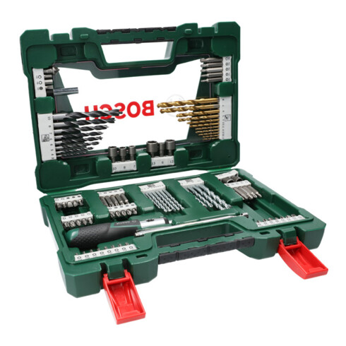 Coffret V-Line 91 pièces de forets et d’embouts TiN avec tournevis à cliquet et tige magnétique