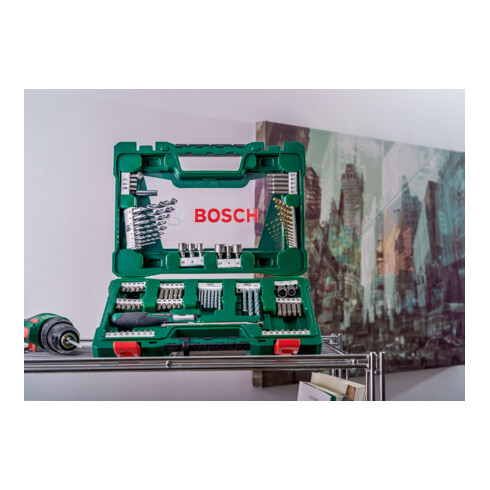 Coffret V-Line 91 pièces de forets et d’embouts TiN avec tournevis à cliquet et tige magnétique