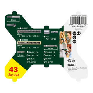Coffret X-Line 43 pièces de forets à queue six pans