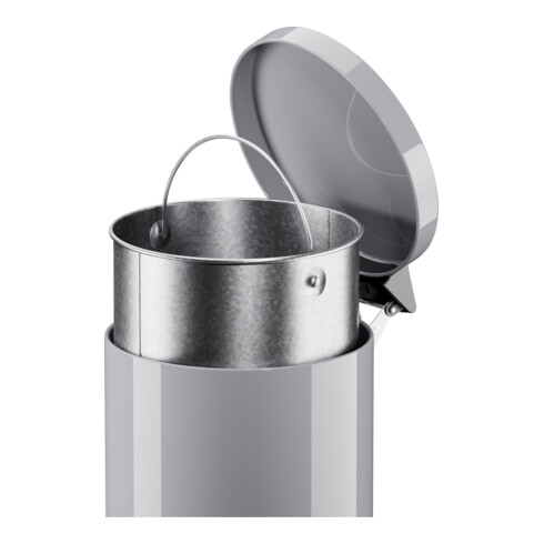 Collecteur de déchets à pédale Hailo ProfiLine Solid 20 argent