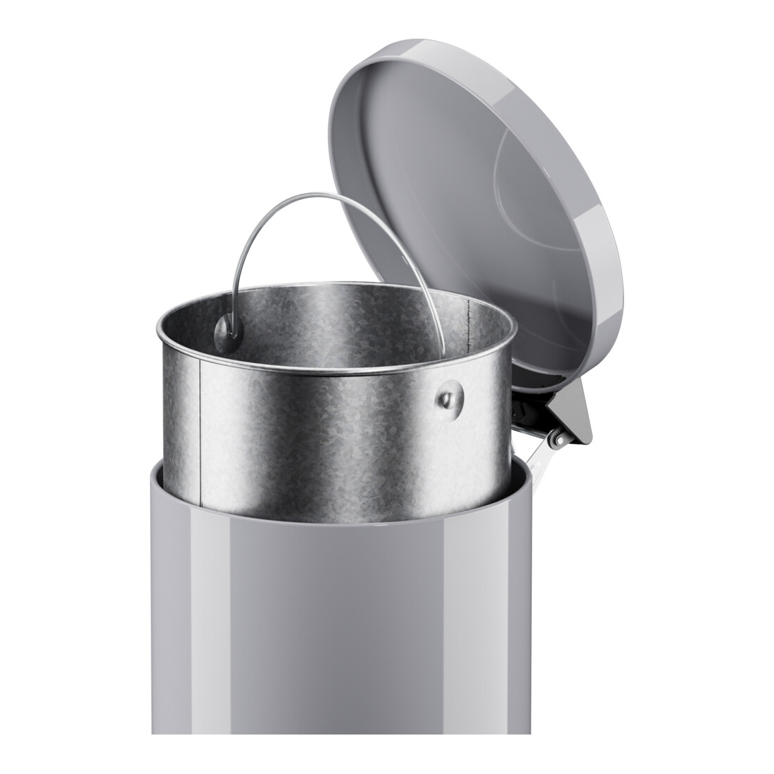 Collecteur de déchets à pédale ProfiLine Solid 14 argent de Hailo