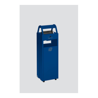 Collecteur de déchets/cendrier B 30 avec auvent, bleu Var