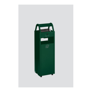 Collecteur de déchets/cendrier B 30 avec auvent, vert Var