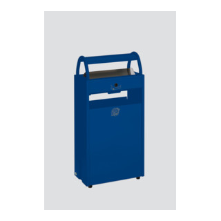 Collecteur de déchets/cendrier B 48 avec auvent, bleu Var