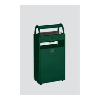 Collecteur de déchets/cendrier B 48 avec auvent, vert Var