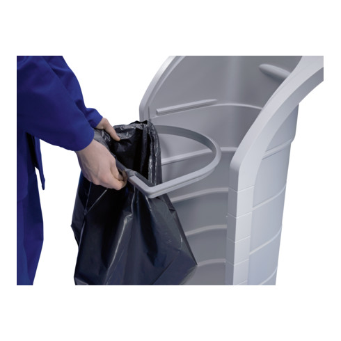 Hailo ProfiLine WSB Design Plus XXXL, Collecteur de déchets, 120 litres, argenté