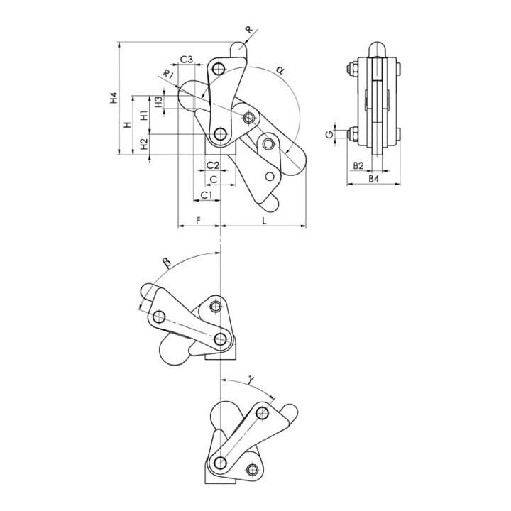 Collier de serrage module AMF n° 68099P taille 2 m.pied pivotant soudable