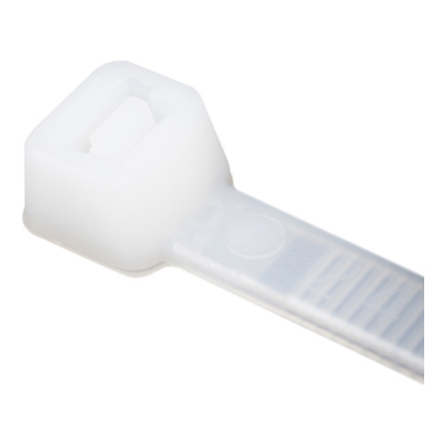 Serre-câble STIER en nylon blanc 3,6x140 mm dentelé à l'intérieur