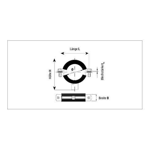 CELO Collier pour tuyau à usage intensif avec insert en EPDM M8+M10 RI 54 M8. M10 mm