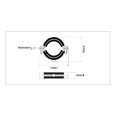 Collier métallique CELO avec EPDM LI-15