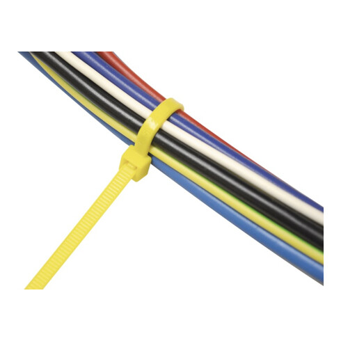 Colliers de câblage L. 280 mm l. 4,5 mm polyamide jaune, RAL 1021 pas résistant
