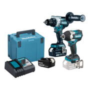 Makita Kit combo sans fil 18V "Zimmerei-Set" (DDF486 + DTW700) / 5,0 Ah, 2 batteries + chargeur dans MAKPAC-1