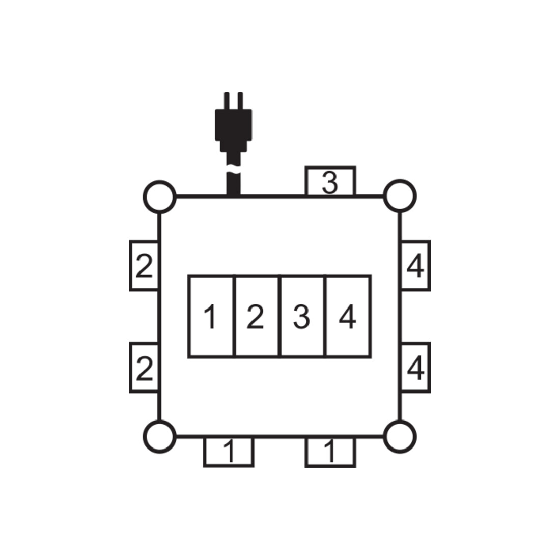 Compacte rubberen stroomverdeler BSV 3 FI/16 2 IP44 2m H07RN-F 5G2,5 - 2xCEE16A, 5x230V