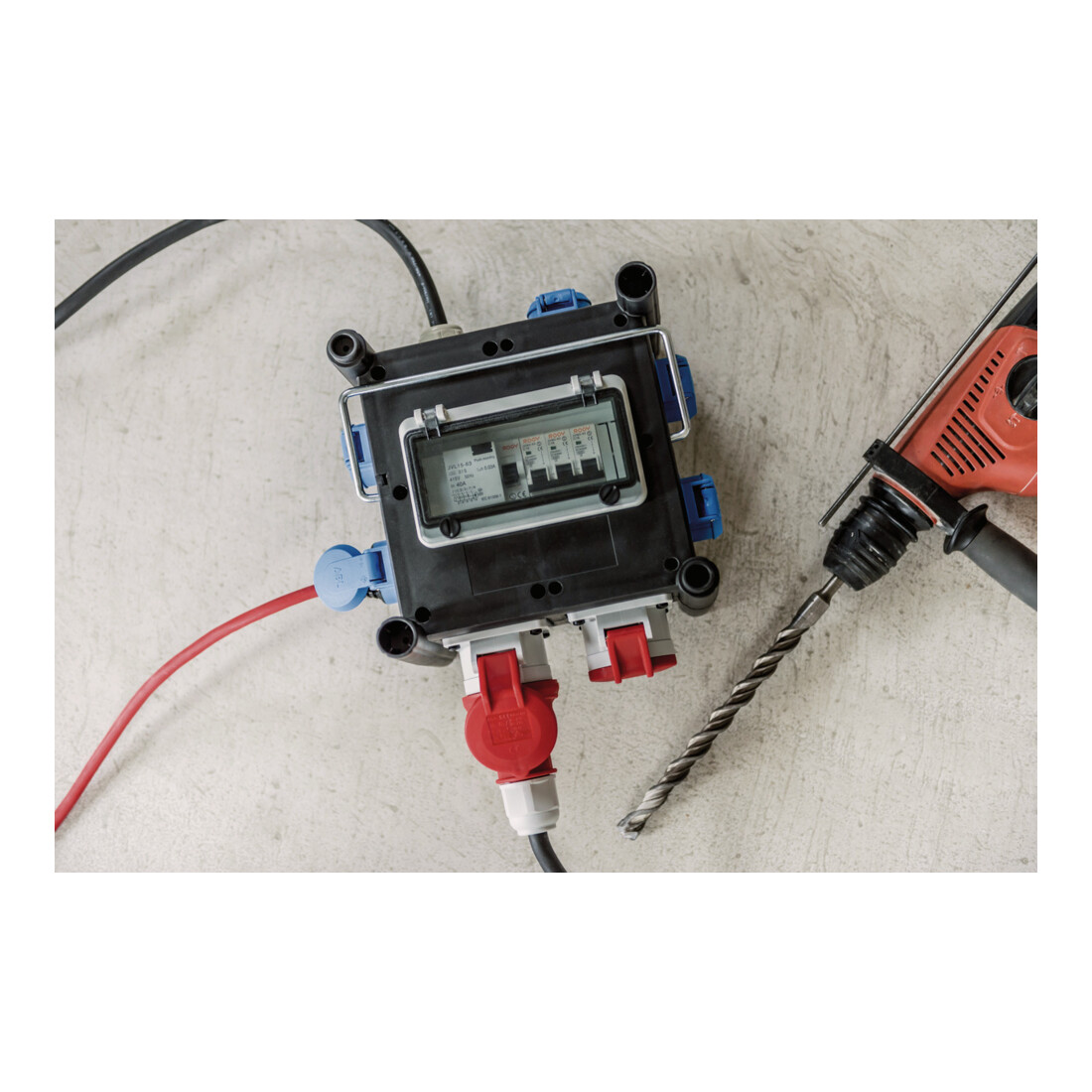 Compacte rubberen stroomverdeler BSV 3 FI/16 2 IP44 2m H07RN-F 5G2,5 - 2xCEE16A, 5x230V