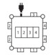 Compacte stroomverdeler BSV 3/32 2 IP44 2m H07RN-F 5G4.0 - 2xCEE16A, 1xCEE 32A, 4x230V-2