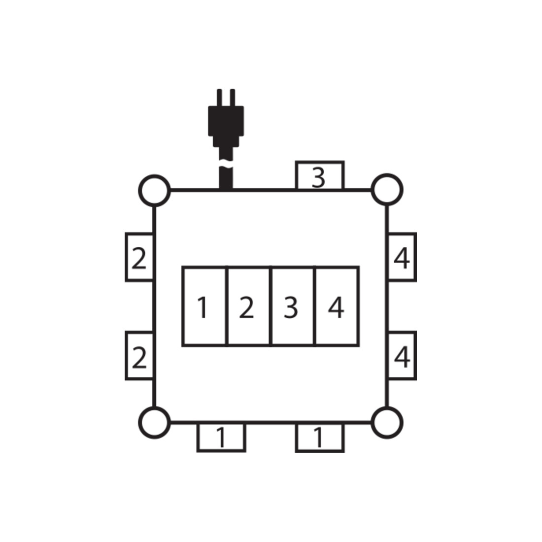 Compacte stroomverdeler BSV 3/32 2 IP44 2m H07RN-F 5G4.0 - 2xCEE16A, 1xCEE 32A, 4x230V