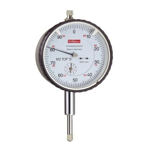 Comparateur M2 Top S 10 mm lecture 0,01 mm avec protection antichoc Käfer
