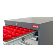 Compartimentage de tiroir STIER, bacs pour petites pièces, BLH 100 mm, dimensions intérieures 500x450 mm, 24 KTK 75x75 mm-4