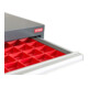 Compartimentage de tiroir STIER, bacs pour petites pièces, BLH 100 mm, dimensions intérieures 800x450 mm, 30 KTK 75x150 mm