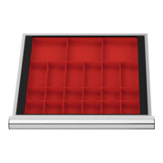 Compartimentage de tiroir STIER, bacs pour petites pièces, BLH 50 mm, dimensions intérieures 500x450 mm, 3 KTK 150x150 mm, 6 KTK 75x150 mm, 12 KTK 75x75 mm