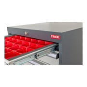Compartimentage de tiroir STIER, bacs pour petites pièces, BLH 50 mm, dimensions intérieures 600x450 mm, 24 KTK 75x150 mm-4
