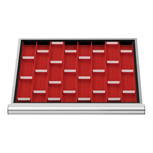 Compartimentage de tiroir STIER, plaques de cuvettes, BLH 50 mm, dimensions intérieures 600x450 mm, 12 plaques de cuvette