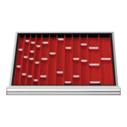 Compartimentage de tiroir STIER, plaques de cuvettes, BLH 50 mm, dimensions intérieures 600x450 mm, 3 plaques de cuvette