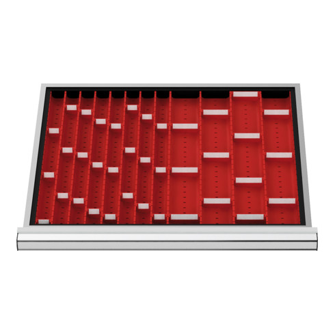 Compartimentage de tiroir STIER, plaques de cuvettes, BLH 50 mm, dimensions intérieures 600x450 mm, 6 plaques de cuvette