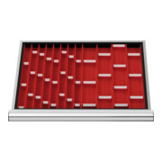 Compartimentage de tiroir STIER, plaques de cuvettes, BLH 50 mm, dimensions intérieures 600x450 mm, 6 plaques de cuvette