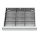 Compartimentage de tiroir STIER, séparations en métal, BLH 100/125 mm, dimensions intérieures 500x450 mm, 12 casiers, 6 x TW 175-1