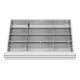 Compartimentage de tiroir STIER, séparations en métal, BLH 100/125 mm, dimensions intérieures 600x450 mm, 12 casiers, 6 x TW 175-1