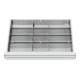 Compartimentage de tiroir STIER, séparations en métal, BLH 100/125 mm, dimensions intérieures 600x450 mm, 12 casiers, 6 x TW 225-1