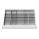 Compartimentage de tiroir STIER, séparations en métal, BLH 100/125 mm, dimensions intérieures 600x450 mm, 20 casiers-1