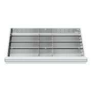 Compartimentage de tiroir STIER, séparations en métal, BLH 100/125 mm, dimensions intérieures 800x450 mm, 12 casiers, 6 x TW 325