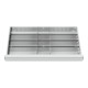Compartimentage de tiroir STIER, séparations en métal, BLH 100/125 mm, dimensions intérieures 800x450 mm, 12 casiers, 6 x TW 325-1