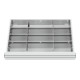 Compartimentage de tiroir STIER, séparations en métal, BLH 150/175 mm, dimensions intérieures 600x450 mm, 12 casiers, 6 x TW 175-1