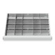 Compartimentage de tiroir STIER, séparations en métal, BLH 150/175 mm, dimensions intérieures 600x450 mm, 20 casiers-1