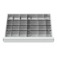 Compartimentage de tiroir STIER, séparations en métal, BLH 150/175 mm, dimensions intérieures 600x450 mm, 24 casiers-1