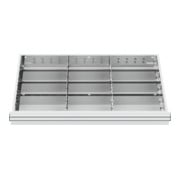 Compartimentage de tiroir STIER, séparations en métal, BLH 150/175 mm, dimensions intérieures 800x450 mm, 12 casiers, 6 x TW 275
