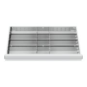 Compartimentage de tiroir STIER, séparations en métal, BLH 150/175 mm, dimensions intérieures 800x450 mm, 12 casiers, 6 x TW 325