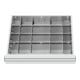 Compartimentage de tiroir STIER, séparations en métal, BLH 200-300 mm, dimensions intérieures 500x450 mm, 20 casiers, 6 x TW 75-1