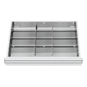 Compartimentage de tiroir STIER, séparations en métal, BLH 75 mm, dimensions intérieures 600x450 mm, 12 casiers, 6 x TW 225