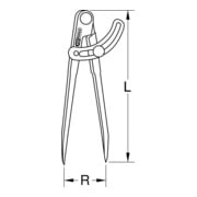 KS Tools Compas à pointe avec réglette de réglage-3